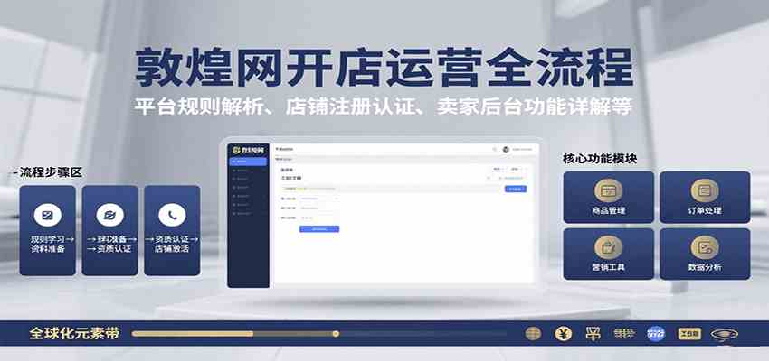 敦煌网开店运营全流程：平台规则解析、店铺注册认证、卖家后台功能详解等-副业资源网