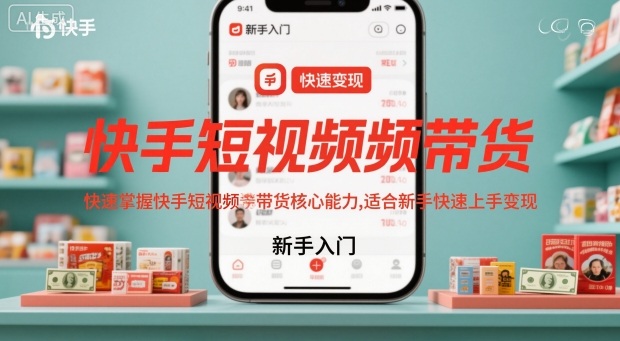 快手短视频带货，快速掌握快手短视频带货核心能力，适合新手快速上手变现-副业资源网