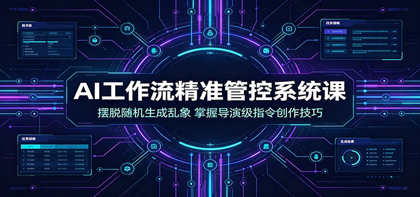 AI工作流精准管控系统课:摆脱随机生成乱象,掌握导演级指令创作技巧-副业资源网
