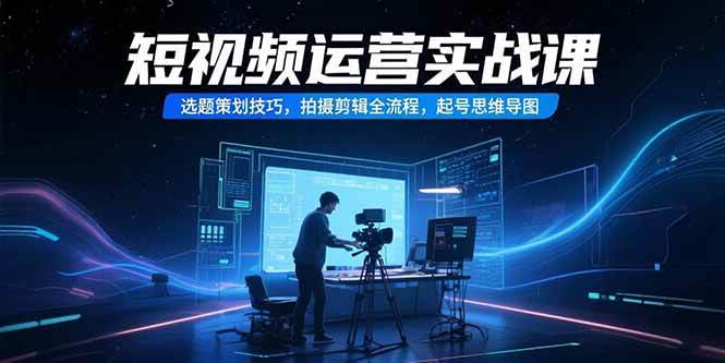 （15375期）短视频运营实战课，选题策划技巧，拍摄剪辑全流程，起号思维导图-副业资源网