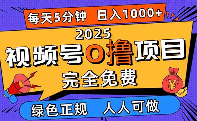 图片[1]-（16388期）2025视频号0撸项目，5分钟一个号，日入1000+，人人可做-副业资源网