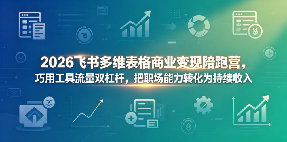 2026飞书多维表格商业变现陪跑营，巧用工具流量双杠杆，把职场能力转化为持续收入-副业资源网