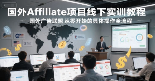 国外Affiliate项目线下实训教程，国外广告联盟从零开始的具体操作全流程-副业资源网
