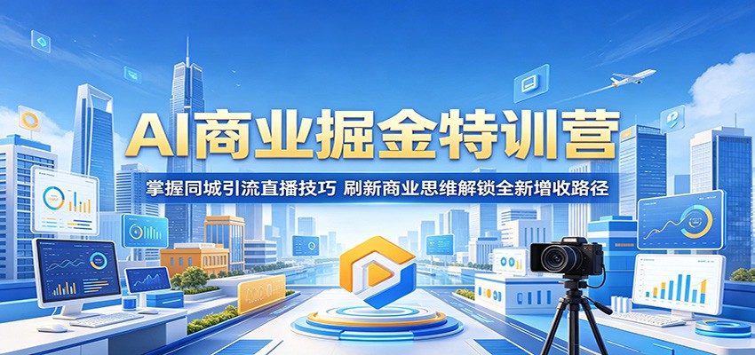 AI商业掘金特训营：掌握同城引流直播技巧，刷新商业思维解锁全新增收路径-副业资源网