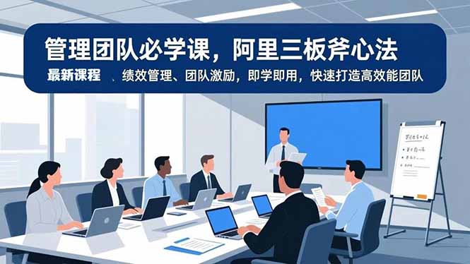 管理团队必学课，阿里三板斧心法、绩效管理、团队激励，即学即用，快速打造高效能团队-副业资源网