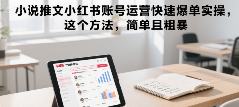小说推文小红书账号运营快速爆单实操，这个方法，简单且粗暴-副业资源网