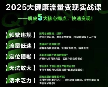 大健康流量全域新增长8.0，三月底线下课视频，大健康万亿蓝海，从类目突围到模式迭代-副业资源网