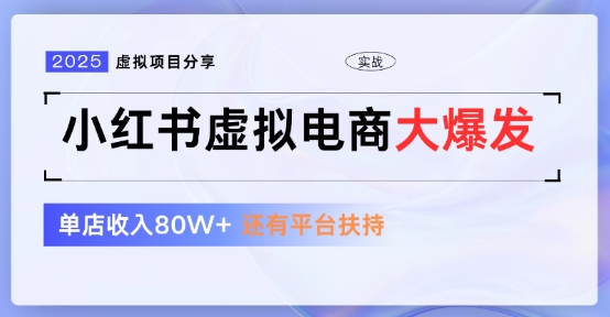 小红书虚拟店铺 蓝海项目 小白轻松一天3张+-副业资源网