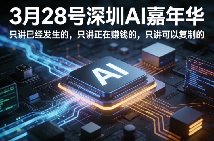 3月28号深圳AI嘉年华，只讲已经发生的，只讲正在賺钱的，只讲可以复制的-副业资源网