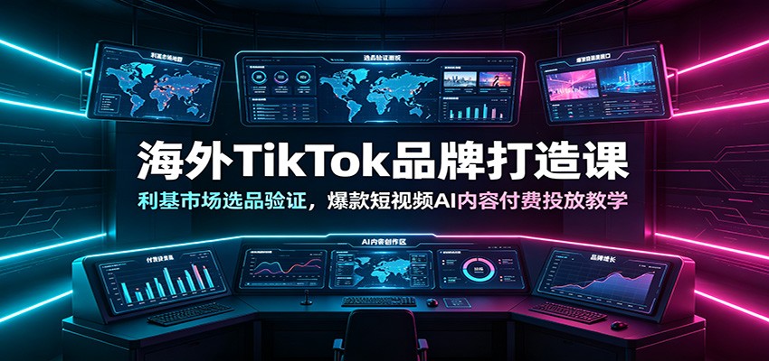 海外TikTok品牌打造课：利基市场选品验证，爆款短视频AI内容付费投放教学-副业资源网