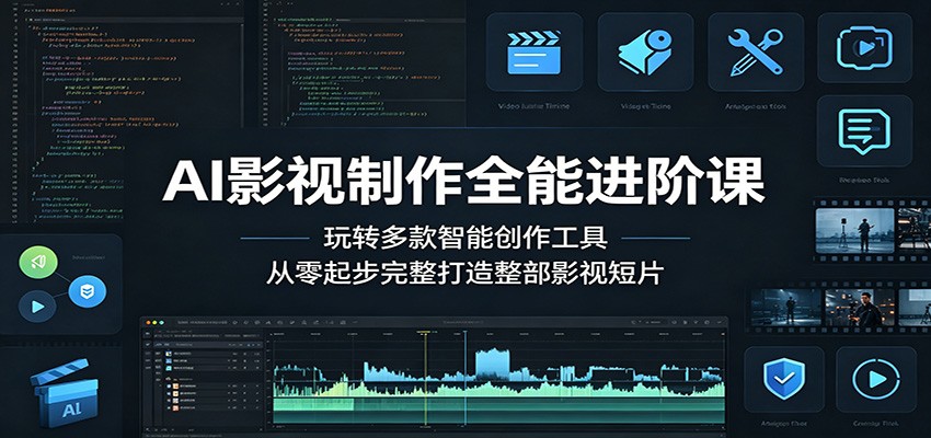 AI影视制作全能进阶课:玩转多款智能创作工具,从零起步完整打造整部影视短片-副业资源网