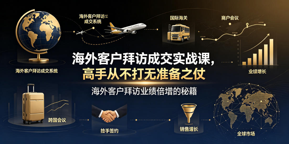 海外客户拜访成交实战课，高手从不打无准备之仗，海外客户拜访业绩倍增的秘籍-副业资源网
