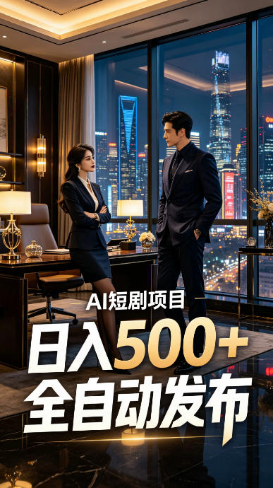 快手AI短剧自动发布，矩阵批量运营变现，轻资产副业项目，日入500+【揭秘】-副业资源网