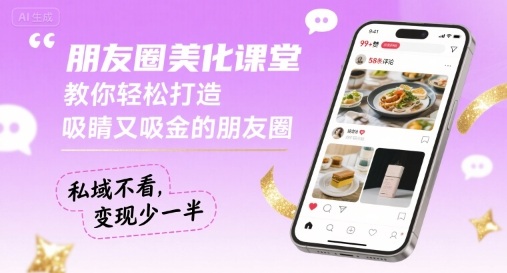 朋友圈美化课堂，教你轻松打造，吸睛又吸金的朋友圈，私域不看，变现少一半-副业资源网