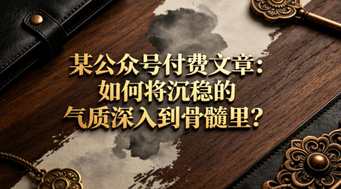 某公众号付费文章:如何将沉稳的气质深入到骨髓里?-副业资源网