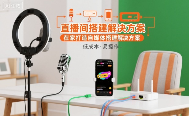 直播间搭建解决方案,在家打造自媒体搭建解决方案-副业资源网