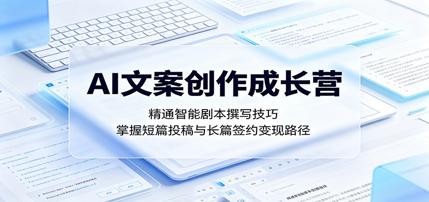 AI文案创作成长营：精通智能剧本撰写技巧，掌握短篇投稿与长篇签约变现路径-副业资源网