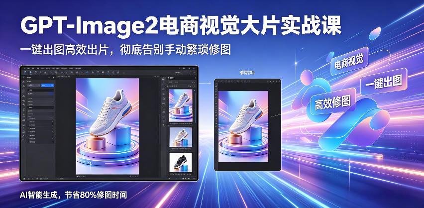 GPT-Image2电商视觉大片实战课，一键出图高效出片，彻底告别手动繁琐修图-副业资源网