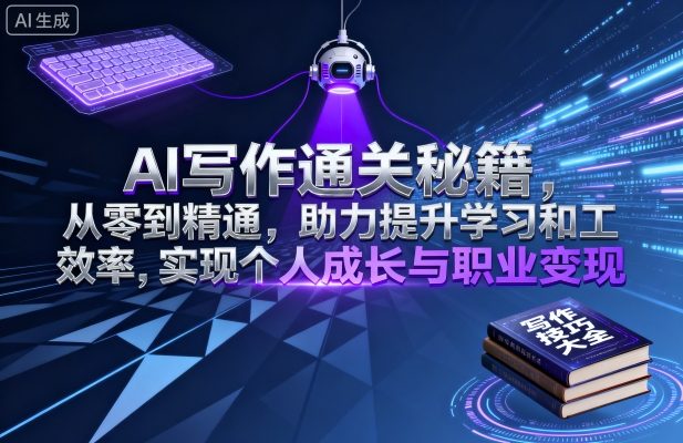 AI写作通关秘籍，从零到精通，助力提升学习和工作效率，实现个人成长与职业变现-副业资源网