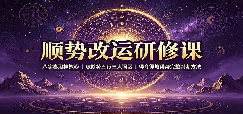 顺势改运研修课：八字喜用神核心，破除补五行三大误区，得令得地得势完整判断方法-副业资源网
