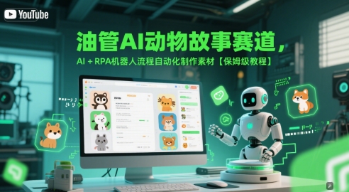 油管AI动物故事赛道，AI+RPA机器人流程自动化制作素材【保姆级教程】-副业资源网