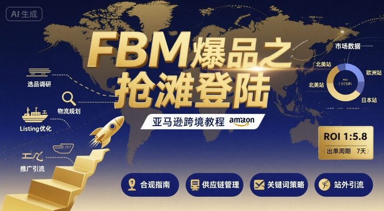 FBM爆品之抢滩登陆-亚马逊跨境教程-副业资源网