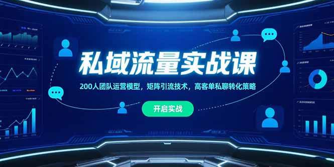 （15403期）私域流量实战课，200人团队运营模型，矩阵引流技术，高客单私聊转化策略-副业资源网