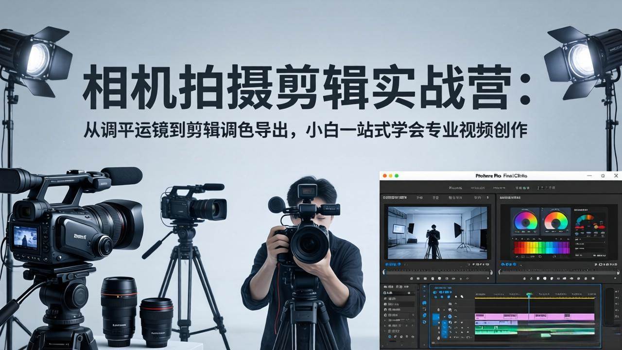 （18002期）相机拍摄剪辑实战营：从调平运镜到剪辑调色导出，小白一站式学会专业视频创作-副业资源网