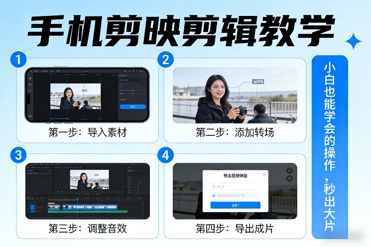 手机剪映剪辑教学，小白也能学会的操作，秒出大片-副业资源网