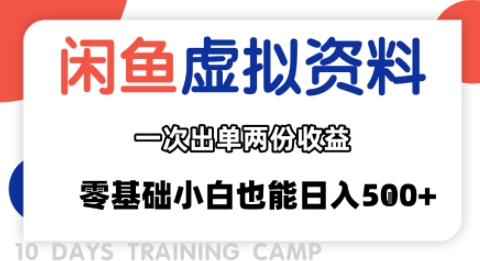 闲鱼虚拟资料新变现玩法，信息差项目，一次出单两份收益，无需囤货，可批量矩阵，零基础小白也能日入多张-副业资源网