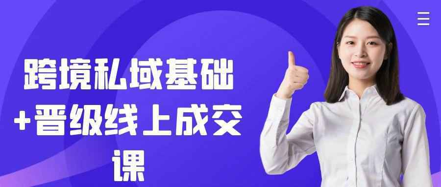 跨境私域基础+晋级线上成交课-副业资源网