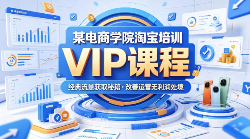 某电商学院淘宝培训VIP课程，各种经典有用的流量获取秘籍，改善运营产品没利润的处境（2026年5月）-副业资源网