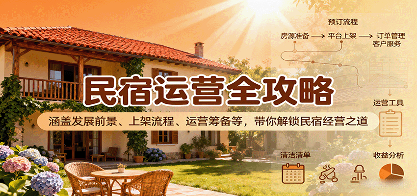 民宿运营全攻略：涵盖发展前景、上架流程、运营筹备等，带你解锁民宿经营之道-副业资源网