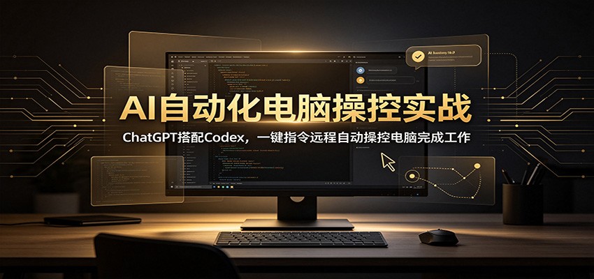 AI自动化电脑操控实战:ChatGPT搭配Codex,一键指令远程自动操控电脑完成工作-副业资源网