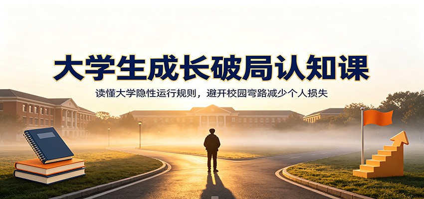大学生成长破局认知课：读懂大学隐性运行规则，避开校园弯路减少个人损失-副业资源网