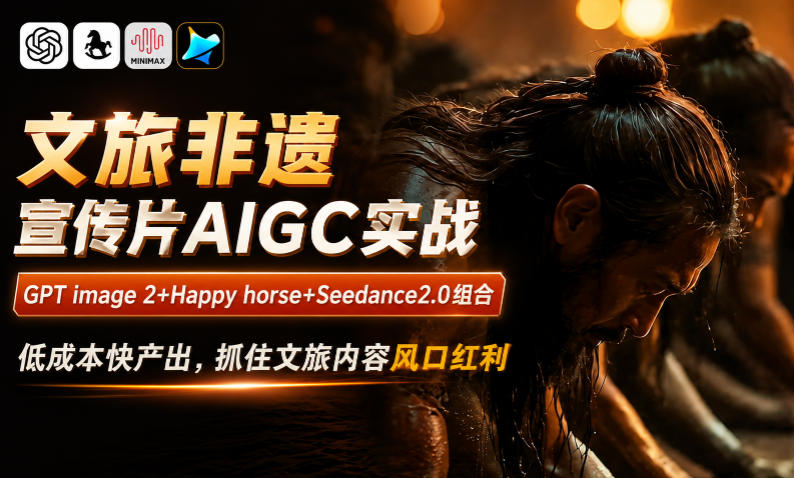 文旅非遗宣传片AIGC实战，GPT image 2+Happy horse+Seedance2.0组合，低成本快产出，抓住文旅内容风口红利-副业资源网