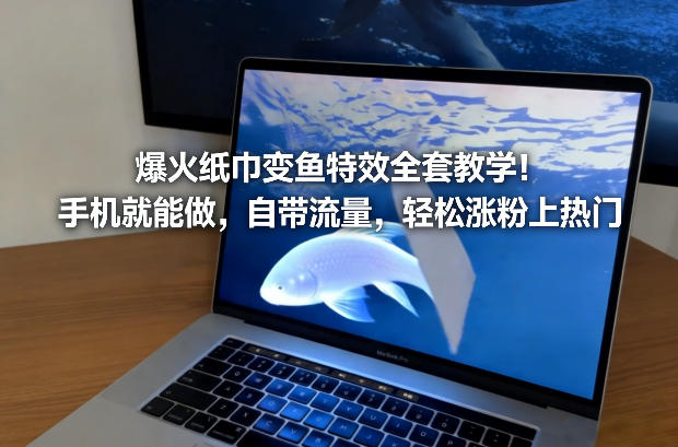 爆火纸巾变鱼特效全套教学！手机就能做，自带流量，轻松涨粉上热门-副业资源网