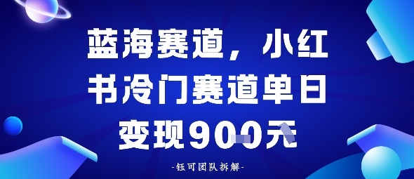 小红书冷门蓝海赛道，0成本，单日变现多张-副业资源网