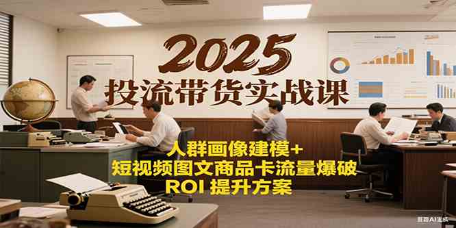 2025投流带货实战课：人群画像建模+短视频图文商品卡流量爆破ROI提升方案-副业资源网