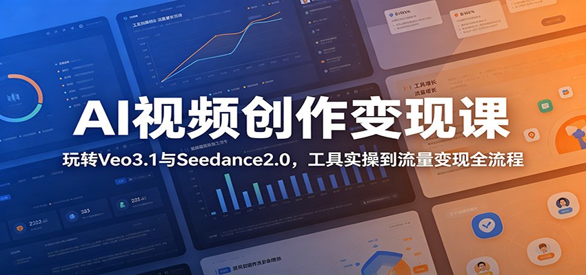 AI视频创作变现课：玩转Veo3.1与Seedance2.0，工具实操到流量变现全流程-副业资源网