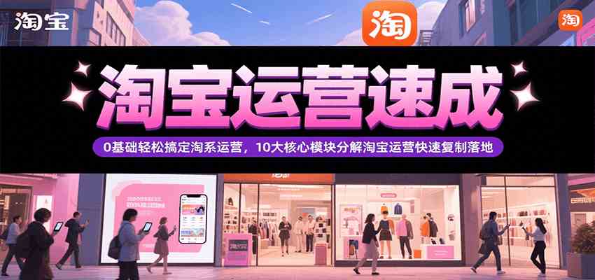 淘宝运营速成，0基础轻松搞定网店运营，10大核心模块分解快速复制落地（更新）-副业资源网