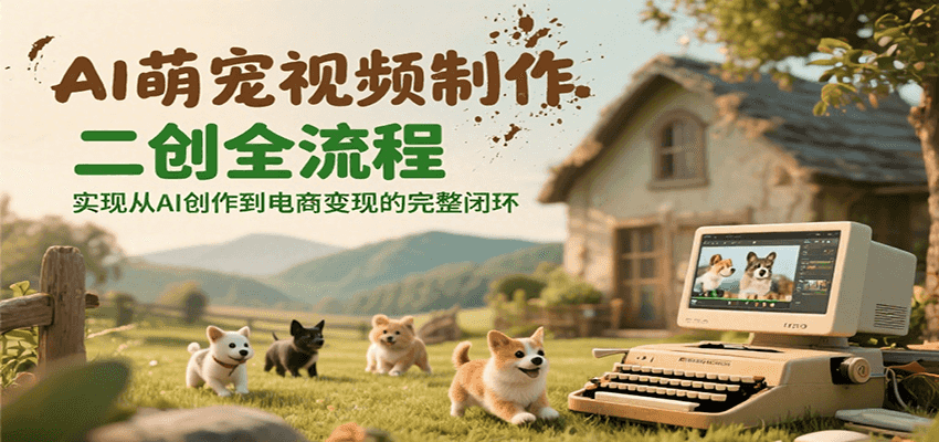 AI萌宠视频制作二创全流程，实现从AI创作到电商变现的完整闭环-副业资源网