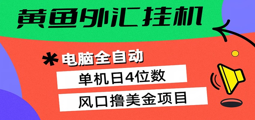 黄鱼外汇挂机：全自动赚美金、自动交易、风口项目-副业资源网