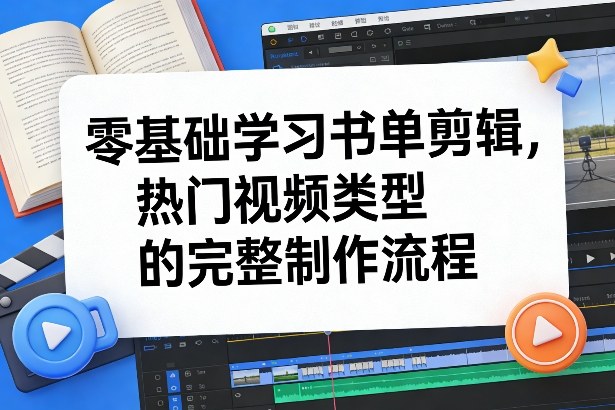 零基础学习书单剪辑，热门视频类型的完整制作流程（更新2026）-副业资源网