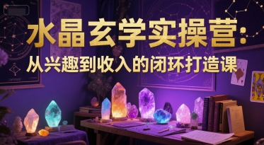 水晶玄学实操营：从兴趣到收入的闭环打造课-副业资源网
