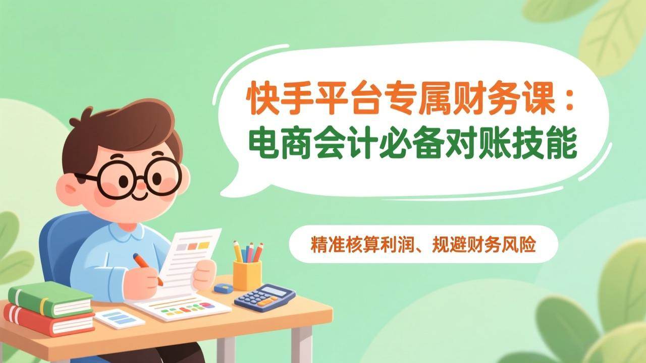 （17167期）快手平台专属财务课：电商会计必备对账技能，精准核算利润、规避财务风险-副业资源网