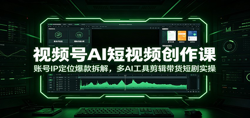 视频号AI短视频创作课：账号IP定位爆款拆解，多AI工具剪辑带货短剧实操-副业资源网