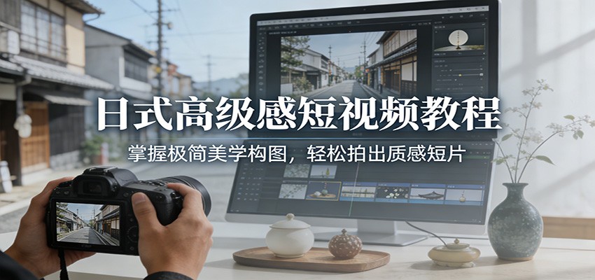 日式高级感短视频教程：掌握极简美学构图，轻松拍出质感短片-副业资源网
