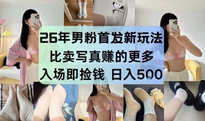 26年男粉首发最新3.0玩法，独此一家，比卖写真賺的更多，入场即捡钱，日入5张【揭秘】-副业资源网