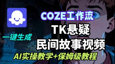 Coze扣子工作流一键生成TK悬疑民间故事视频，AI实操教学+保姆级教程-副业资源网